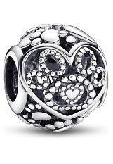 lovely silver hearts and paw prints Pandora charm